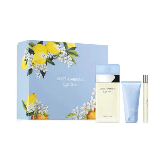 Dolce & Gabbana 3pc Light Blue 100ml Edt+5ml Bc+10ml Edt  Gift Set