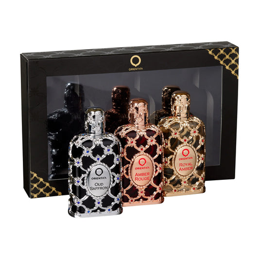 Orientica Luxury Collection 30ml EDP Amber Rouge + Royal Amber + Oud Saffron Gift Set