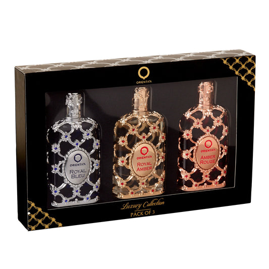 Orientica Luxury Collection 30ml EDP Amber Rouge + Royal Amber + Royal Blue Gift Set