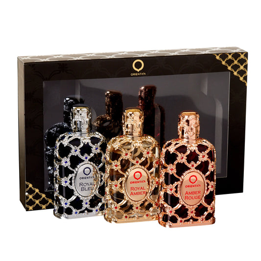 Orientica Luxury Collection 30ml EDP Amber Rouge + Royal Amber + Royal Blue Gift Set