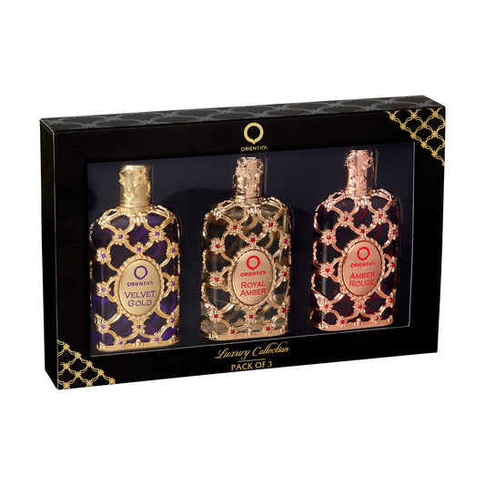 Orientica Luxury Collection 30ml EDP Amber Rouge + Royal Amber + Velvet Gold Gift Set