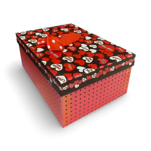 Red Rectangular Valentine Gift box with Bow Tie