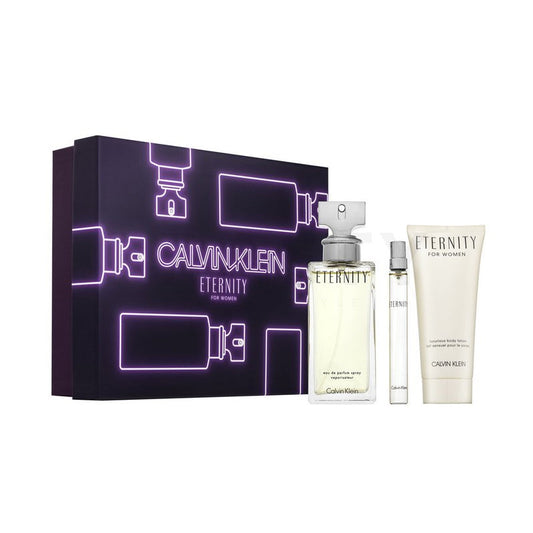 Calvin Klein 3pc Eternity 100ml Edp+100ml Bl+10ml Edp  Gift Set