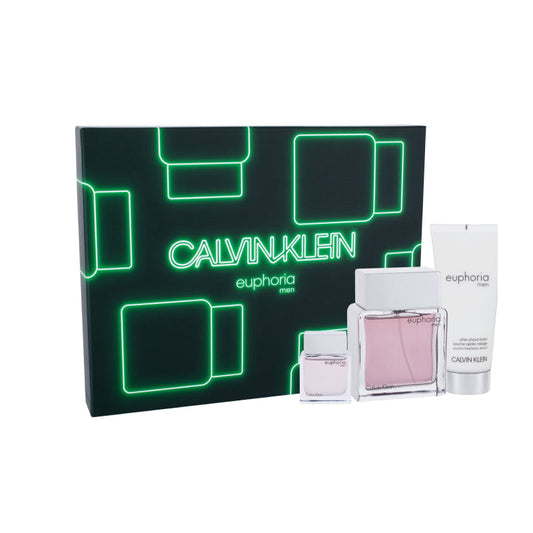 Calvin Klein 3pc Euphoria 100ml Edt+15ml Edt+100ml Asb  Gift Set