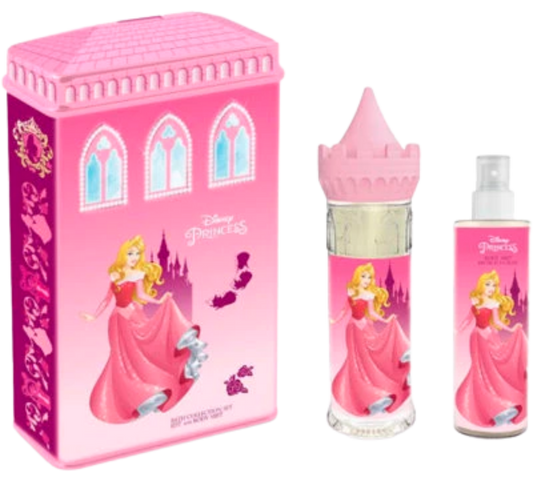 Disney 2pc Aurora Castle 100ml Edt+100ml Body Mist  Gift Set