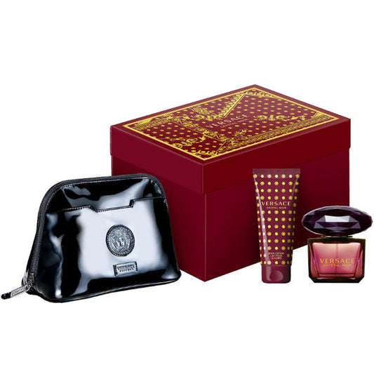 Versace Crystal Noir Gift Set  (EDT 90ml + Bl 100ml + Bag) For Women