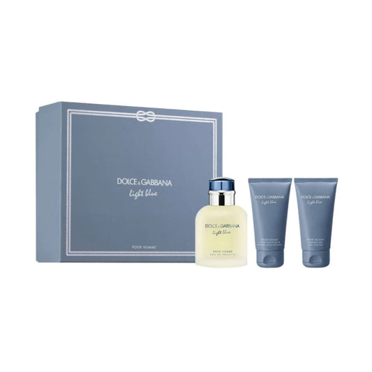 Dolce & Gabbana 3pc Light Blue Pour Homme 125ml Edt+5ml Asb+5ml Sg  Gift Set